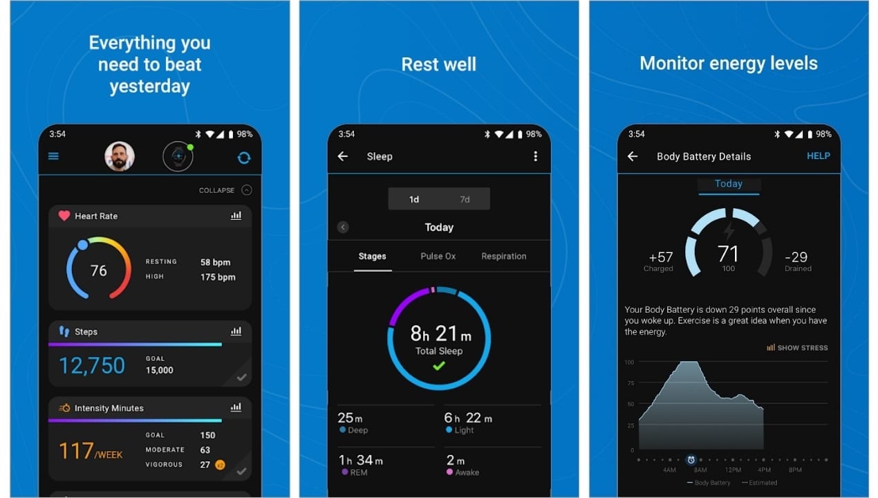 garmin connect health app cycling, exercise bike app android